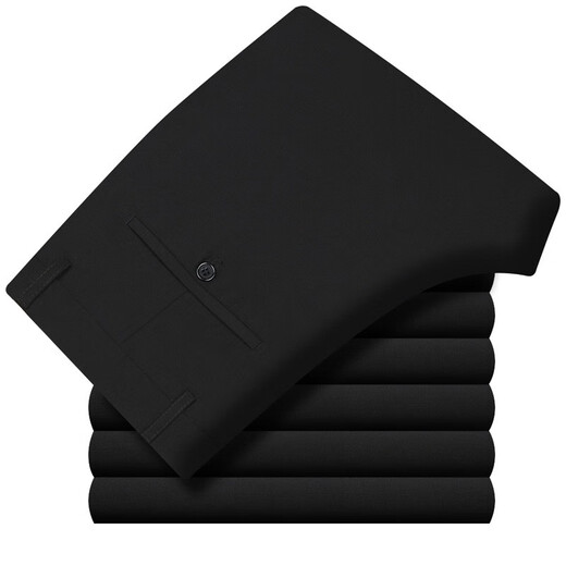 
Tiger City wool trousers in winter thick style middle-aged and elderly high waist deep double pleated casual men's pants business iron-free suit pants Pure black 9901# pleated thick wool 29 (2 feet 2 waistline collection socks