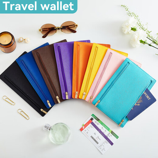 Graue Ente (keine) Neue beliebte Nachahmungsleder -Reißverschluss Reise Passport Wallet Zertifikat Weiche Gesichtszertifikat Clip Passportbeutel Reisen Brieftasche Rosa