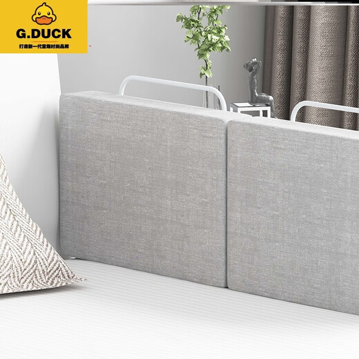 G.DUCKKIDS children's baby guard board short anti-fall heightened fence bed fence soft package splicing bed baby guardrail baffle bed curtain linen gray 0.5 meters long bed fence
