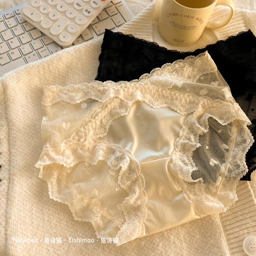
Yishimao Ou Ruofeng sexy lace underwear girls French pure polka dot mesh briefs 520 Valentine's Day y3884-black + blue + green M (suitable for 80-100 Jin [Jin equals 0.5 kg])