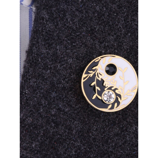 Cijia Exquisites Herrenbrosche Cloisonné Gold und Silber Elektroplattierte Kragen Pin Kragen Schnallen Anzug Accessoires Pin Brosche Abzeichen Transparent Cloisonné Muster Broschmesser etwa 1,7 cm