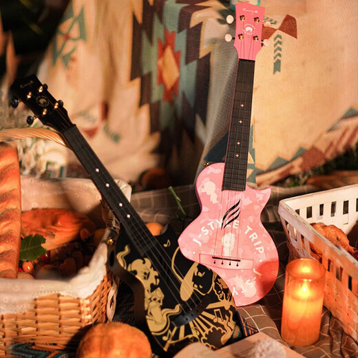 Enyanova u Carbonfaser Ukulele 23-Zoll-Anfänger für Mädchen, Jungen, kleine Gitarrenkinder, Zhou, Black + 3 Monate, Enya App-Mitglied 23-Zoll