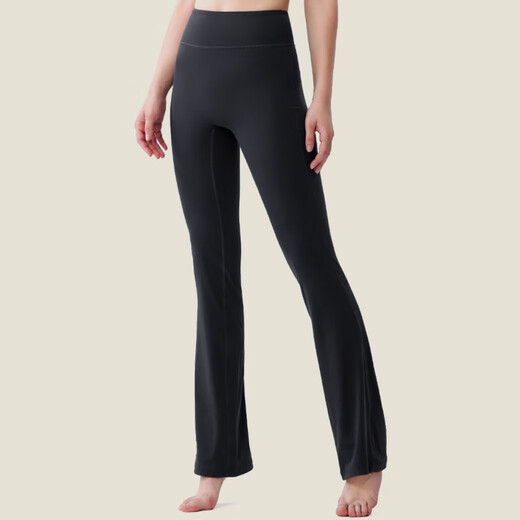 Oeing Ketu Yoga Hosen hohe Taille, die Sport und Fitness-Weitbeinhose Spring 2025 neuer Yoga-Anzug außerhalb des Verschleißes Micro-Tag-Frauen Schwarz kleiner Version KZ5009 S