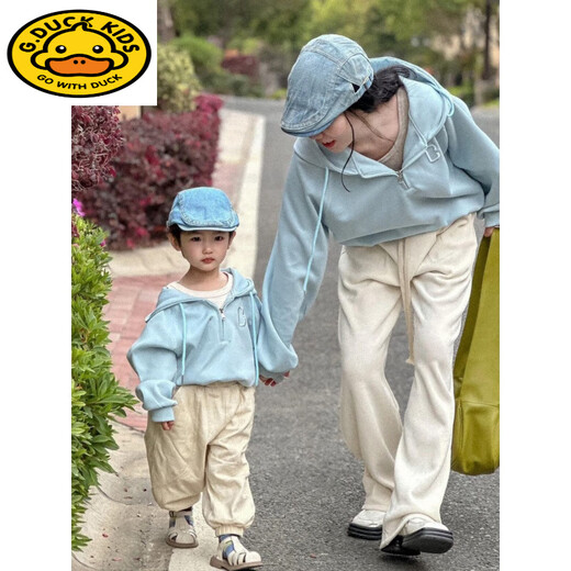 G.duck's special parent-child wear, spring and autumn sweatshirts, mother-and-daughter wear tops, long-sleeved sweatshirts, dopamine-like parent-child wear, mother-and-child wear, regular sweatshirt, unisex code, 170, adult size M, 98-118 Jin Jin equals 0.5 kg