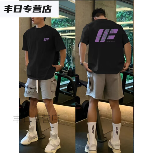 TYBURN重磅棉2025短袖T恤cleanf简约休闲宽松潮流夏季百搭ins 白色短袖(前后D9737) S 建议（90-110斤）