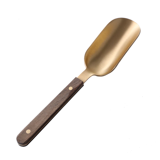 Wanshitang light luxury copper solid wood long-handled teaspoon teaspoon Kung Fu tea taking teaspoon tea shovel tea tea spoon tea ceremony accessories 3 points 2CM