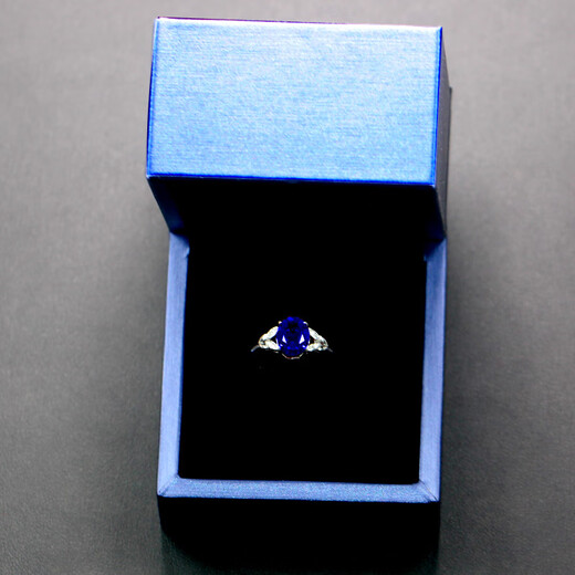 DL 1998 Fat Donglai same style tanzanite ring leaf ring female sapphire two carat tanzanite fashion personality 925 silver live mouth (main stone 7*9mm) G3