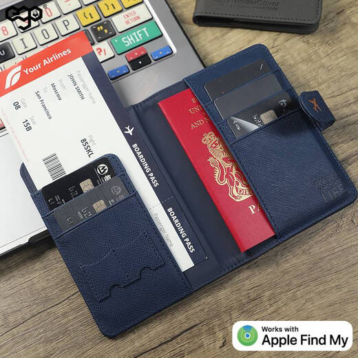 Anti-Lost Passport Clip Findcover Multifunktions-Ticket-Zertifikat-Zertifikat-Karten-Beutel-Tracking und Positionierungslagerungsset Grau, einschließlich Ladungskabel, Unterstützung für RFID-Anti-Diebstahl-Bürsten
