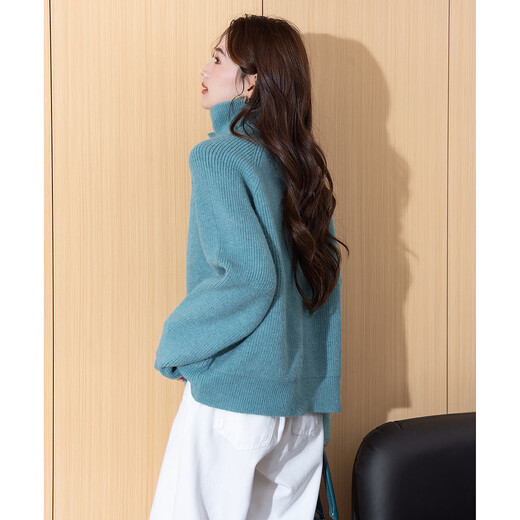 Tangshi 2025 autumn and winter lazy style women's lapel and high collar two-wear cardigan