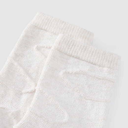 YEEHOO shopping mall same style baby socks for men and women, new four-season mid-calf socks, mutton fat white, 0-6 months, 9.5cm