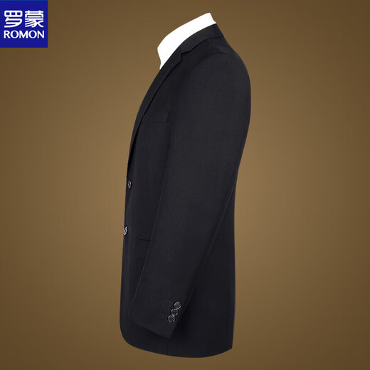 罗蒙（ROMON）男士商务西服套装正装秋季修身韩版中青年上班工作服职业西装套装 两粒扣西服+西裤 S (80-95斤)