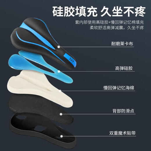 
GIANT (GIANT) is suitable for GIANT ATX610/620/660/720/810/830 mountain bike seat cushion to prevent butt pain, streamlined silicone [black and white]