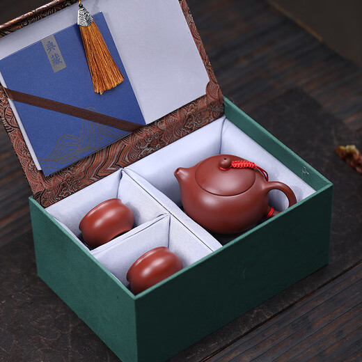 Shushi丨Beijing Hongyun Real Bare Price Yixing Handmade Purple Clay Pot Tea Set Zhuni Xishi Pot Teapot Gift Box Set
