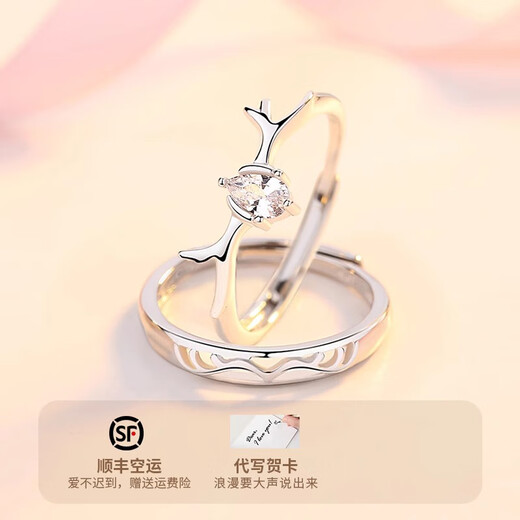 MZMZ platinum couple ring pt950 platinum engagement ring fashionable wedding ring Valentine's Day birthday gift for girlfriend light luxury model-Yilu has you ring