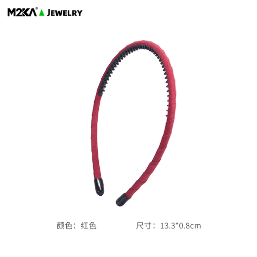 M2KA Fashionable Non-Stretching Sports Headwear Women's Wavy Hair Bundle Mask Face Wash Hairband Hairpin Anti-Slip Hairband Red