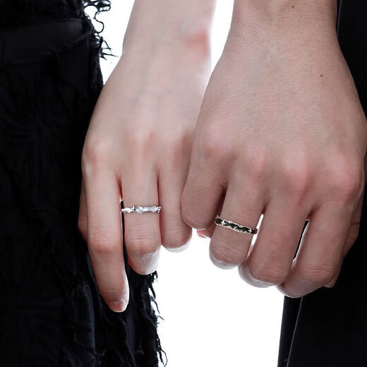 S999 sterling silver ring, new enamel color Galaxy Star Couple model ins star pair ring for Christmas gift Galaxy Star/couple pair, charm blue gift box/certificate + silver polishing cloth