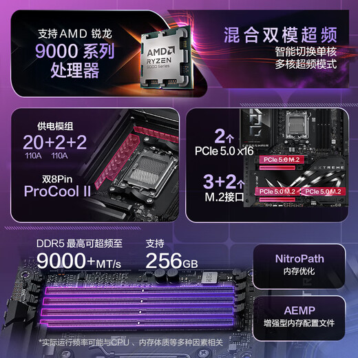 ASUS X870 X870E Placa base con AMD9000 Serie Ryzen R7 9800X33D 9950X33 CPU Tablero de placa base U Set Rog x870e Extreme R9 9900x3d sueltos sueltos