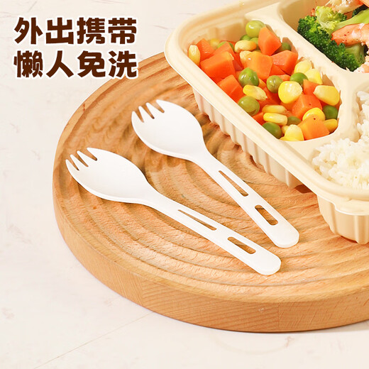 MAXCOOK disposable tableware spoons and forks biodegradable corn starch tableware set spoons and forks 50 pieces MCPJ8896