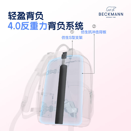 Beckmann high-value school bag for primary school students and children in grades 1-3 boys and girls large-capacity book backpack
