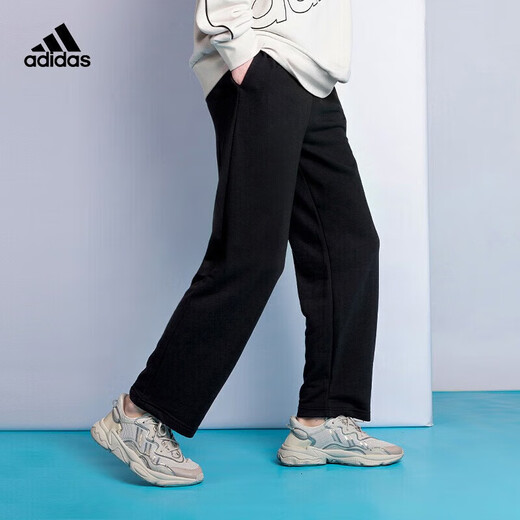 阿迪达斯（adidas）男裤 2025夏季运动裤跑步训练户外休闲宽松舒适透气针织直筒长裤 GK9273 XS