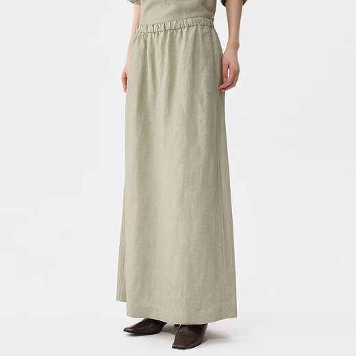 JNBY [MISMO MODELO EN MALL SHACKING] 25 Summer New Product Skirt para mujeres sueltas rectas 5p6d13590 268/Light Green Khaki S