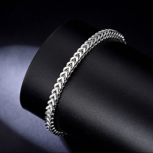 Platinum bracelet men's boutique PT950 platinum keel bracelet, wide, thick, fashionable and elegant, no invoice, gold weight 27.01g, length 16.5cm