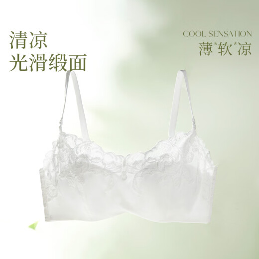 夏娃的诱惑岁月静好白色蕾丝抹胸内衣女聚拢防下垂防走光2025年新款文胸罩 皓月白 75B