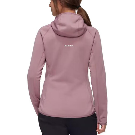 Mammoth (Mammut) Solid Color Logo Print Kapuzenzipper Langarmjacke für Frauen schwarz xs