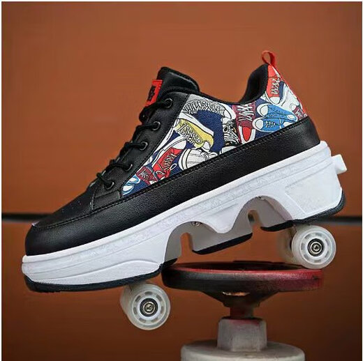 Zapatos deformados Academy Storm Walking Shoes New Children's Skates doble Rodas Ruedas Zapatos de retroceso 9906 Pink Standard Sneaker Tamaño 34