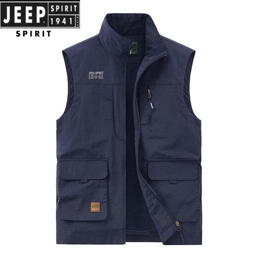 Jeep Spirit Jeep Herren-Weste Frühling und Herbst Neue Outdoor-Pferdsclip lässig große Sportarten mittlere Weste mit mittleren Alter 677 Military Green 3xl (156-170)