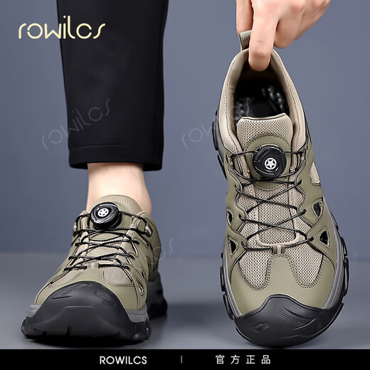 rowilcs凉鞋男士夏季新款户外徒步防滑登山鞋休闲透气包头防撞涉水朔溪鞋 XG70118军绿色 38 标准皮鞋尺码