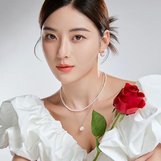 DL 1998 Fat Donglai same style S925 silver freshwater pearl necklace earrings official flagship store necklace 11-12MM