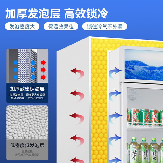 穗凌（SUILING）风冷循环商用立式展示柜冷藏保鲜柜冰柜玻璃门饮料柜超市便利店啤酒饮料陈列柜 双门风冷循环682升内置LED灯长1.08米