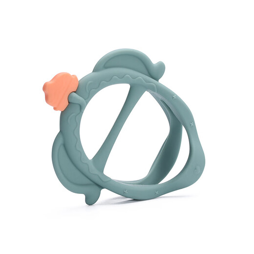 LNGA LANDGRE baby three-dimensional teether baby anti-eating hand bite bite music silicone teething stick creative food grade elephant three-dimensional model green