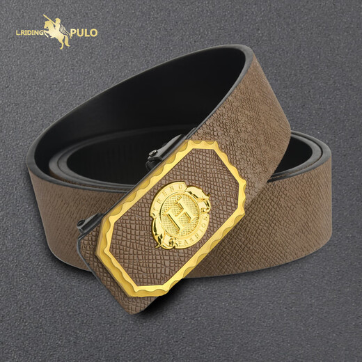 Durable for ten years, light luxury men's belt, automatic buckle belt, business versatile fashion belt, cross pattern, black small H 120cm