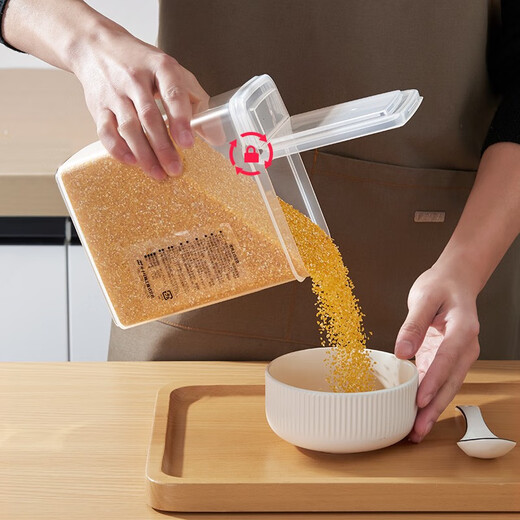 inomata日本进口厨房密封罐五谷杂粮收纳盒香料收纳罐零食干货食品储物罐 1.8L3个装 单个装绿豆约1278克