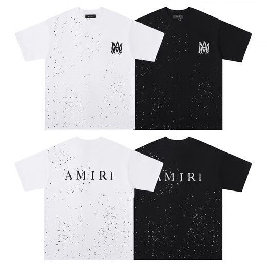 Belleza de caminata transfronteriza al por mayor am paz dove flujo de pintura graffiti letras camiseta estrellada cielo estrellado logo clásico manga corta camiseta iri 691 blanco m