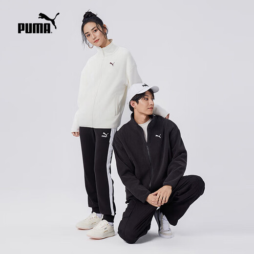 PUMA loose and versatile stand-up collar polar fleece jacket for men and women couples autumn and winter sports jacket 686093
