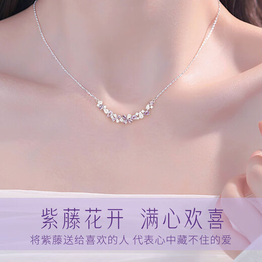 Central Chuang Fashion Chinese Gold and Silver Necklace Girls Clavicle Chain High-end Birthday Gift for Lady Girlfriend Girlfriend Best Friend S925