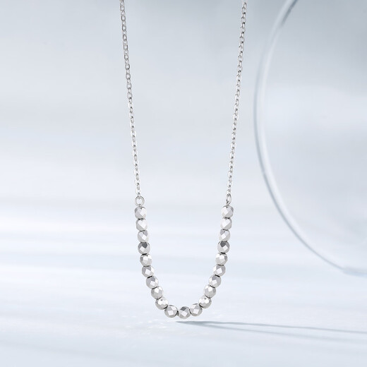 Chao Acer Explosive Blonde Beads Platinum Necklace Women's PT950 Set Clavicle Chain as a Gift for Girlfriend, Priced at RMB 590, 5.1g, Chain Length Approximately 45cm
