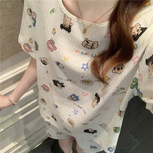 2025新款少女圆领睡衣女夏季云朵棉短袖短裤夏天可外穿家居服套装 Y686 M