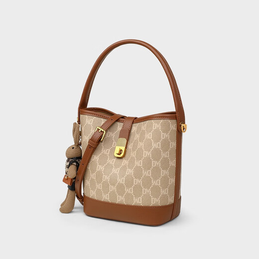 CALVIAKRIM2025 new four-season bucket bag crossbody bag bags high-end feel hand-held shoulder work commuting lightweight women's bag brown