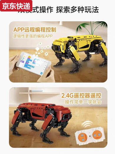 Programmation pour enfants Blocs constitués Robot Robot Robot Mécanique électrique Chien de 6-14 ans Assemble Toys Cadeaux d'anniversaire New Black Technology Tank Wing Dragon Robot / 695