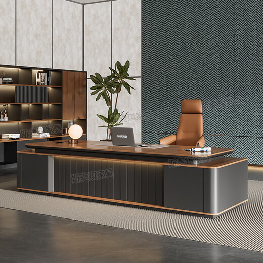 Simaqi boss desk light luxury high-end modern simple paint executive desk president desk office furniture manager desk 1.8 meters single cabinet boss desk ordinary desktop