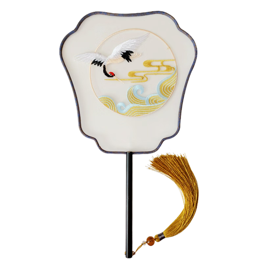 Shijanu ancient fan Chinese ancient style embroidered round fan retro generation Hanfu cheongsam catwalk dance Su embroidery round female window shadow mottled dancing fan