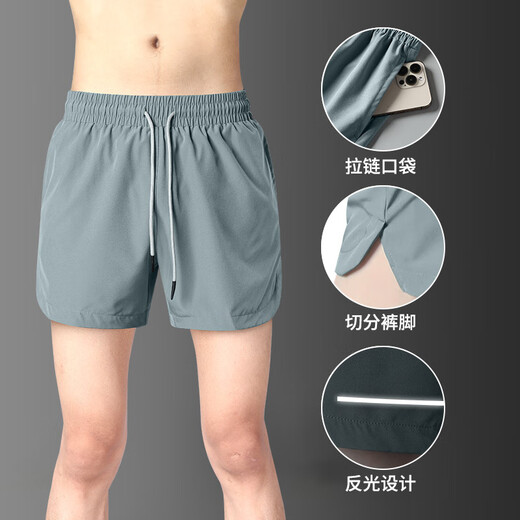 艾伦伯顿运动套装男士速干背心跑步服夏季后口袋放手机三分裤健身训练服饰 两件套绿色【吸汗 透气】 L 【130-145斤】