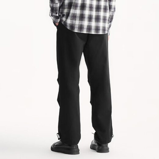 JACK&JONES Men's 25th Autumn and Winter Pants Men's Loose Water-Repellent Outdoor Casual Pants Brushed Velvet Pants Paratrooper Overalls E40 Black Regular 31 175