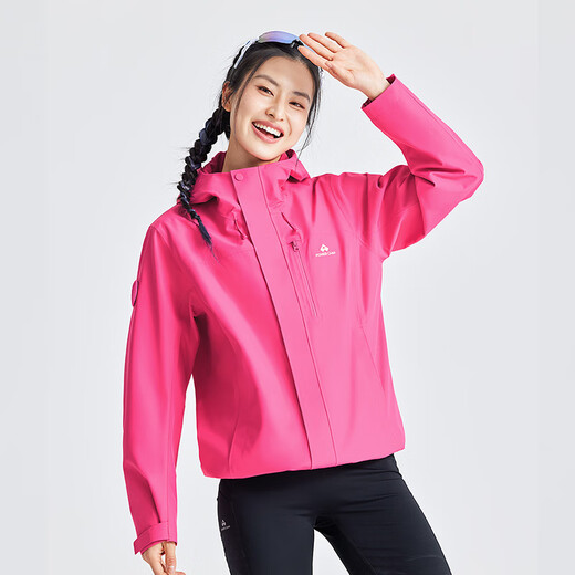 拓路者【青鸟】冲锋衣硬壳女三合一户外防风防水外套登山服情侣透气夹克 芍药粉撞色 丨抓绒两件套 L