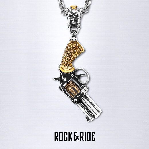 ROCK&RIDE Hand of Rebirth Pendant 925 Silver Men's Pistol Necklace European and American Retro Gift for Boyfriend Single Pendant (Hand of Rebirth)