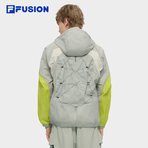 Filafusion Filafusion Herren gewebte Jacke Zhang Hao gleicher Stil 2025 Herbst Casual Lose Sun Protection Kapuze mit Kalt weißer Graugy M 170/92a/m